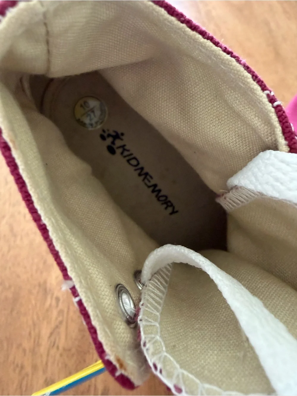 Kidmemory Kids' High-Top Canvas Sneakers in Burgundy 10 NWT